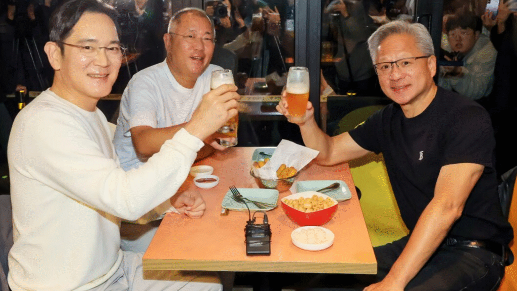 A fried chicken outing just moved markets — How Nvidia CEO’s viral pic with Samsung, Hyundai heads sparked stock rally