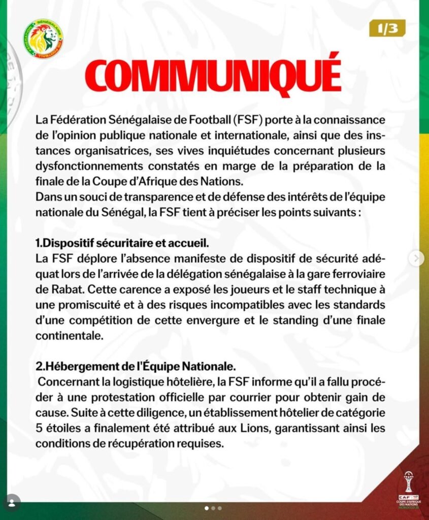 Senegal Football Federation Alleges Irregularities of AFCON Final